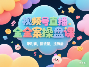 视频号直播全案操盘课，赚利润，搞流量，提势能-来缘阁