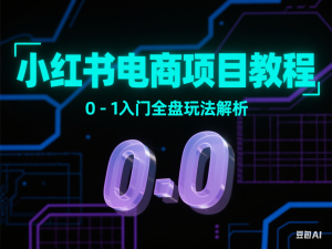 小红书电商项目教程，0-1入门全盘玩法解析-来缘阁