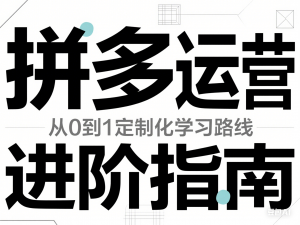 拼多多运营进阶指南，从0到1定制化学习路线-来缘阁