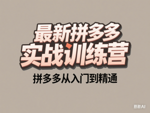 最新拼多多实战训练营， 拼多多从入门到精通-来缘阁