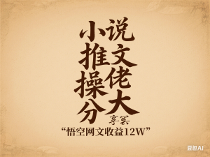 小说推文大佬实操分享，悟空网文收益12W-来缘阁