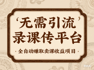 无需引流，录课传平台全自动赚取卖课收益项目-来缘阁