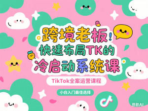 图片[1]-跨境老板快速布局TK的冷启动系统课，TikTok全案运营课程，小白入门最佳选择-来缘阁