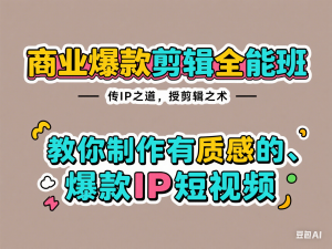 图片[1]-商业爆款剪辑全能班，传IP之道，授剪辑之术，教你制作有质感的、爆款IP短视频-来缘阁