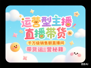 运营型主播直播带货，​千万级销售额直播间带货运营秘籍-来缘阁