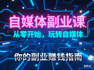 自媒体副业课，从零开始，玩转自媒体——你的副业赚钱指南-来缘阁