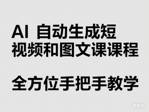 AI自动生成短视频和图文课程，全方位手把手教学-来缘阁