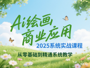 Ai绘画商业应用，2025系统实战课程，从零基础到精通系统教学-来缘阁