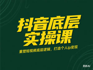 抖音底层实操课，​重塑短视频底层逻辑，打造个人ip变现-来缘阁
