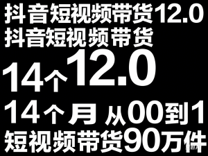 抖音短视频带货12.0，14个月从0到1，短视频带货90万件-来缘阁