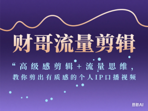 财哥流量剪辑，高级感剪辑+流量思维，教你剪出有质感的个人IP口播视频-来缘阁