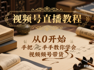 视频号直播教程，从0开始手把手教你学会视频号带货-来缘阁