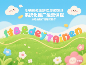 付免联动打造盈利型店铺实操课，​系统化推广运营课程，从选品到打造爆款操作-来缘阁