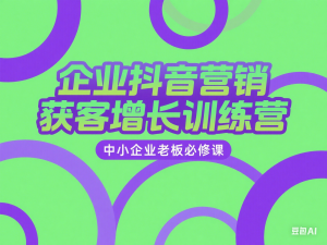 企业抖音营销获客增长训练营，中小企业老板必修课-来缘阁
