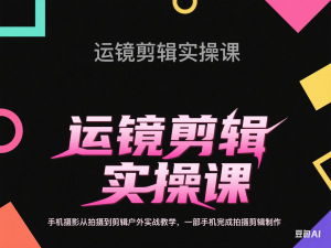 运镜剪辑实操课，手机摄影从拍摄到剪辑户外实战教学，一部手机完成拍摄剪辑制作-来缘阁