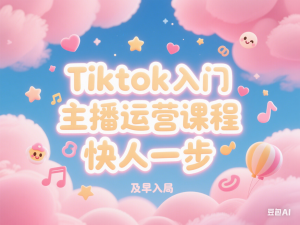 Tiktok入门主播运营课程，及早入局，快人一步-来缘阁