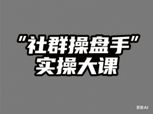 社群操盘手实操大课，社群全局增长成交实操，小白到大神的进阶之路-来缘阁