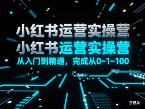 小红书运营实操营，​从入门到精通，完成从0~1~100-来缘阁
