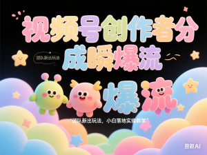 视频号创作者分成瞬爆流，团队新出玩法，小白落地实操教学-来缘阁