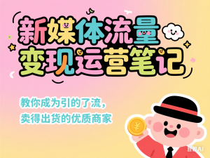图片[1]-新媒体流量变现运营笔记，教你成为引的了流，卖得出货的优质商家-来缘阁