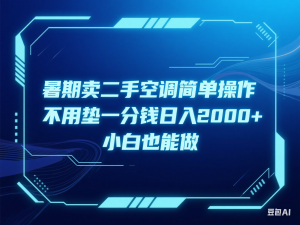 暑期卖二手空调简单操作，不用垫一分钱日入2000+，小白也能做-来缘阁