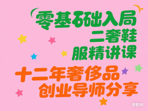 零基础入局二奢鞋服精讲课，十二年奢侈品创业导师分享-来缘阁