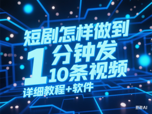 短剧怎样做到1分钟发10条视频，详细教程+软件-来缘阁