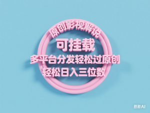 图片[1]-原创影视解说，可挂载，多平台分发轻松过原创，轻松日入三位数-来缘阁