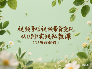 图片[1]-视频号短视频带货变现从0到1实战私教课(31节视频课)-来缘阁
