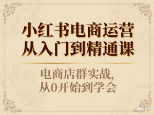 图片[1]-小红书电商运营从入门到精通课，电商店群实战，从0开始到学会-来缘阁