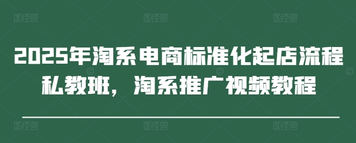 2025年淘系电商标准化起店流程私教班，淘系推广视频教程-来缘阁