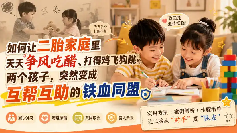 付费文章：如何让二胎家庭里天天争风吃醋、打得鸡飞狗跳的两个孩子，突然变成互帮互助的铁血同盟？-来缘阁