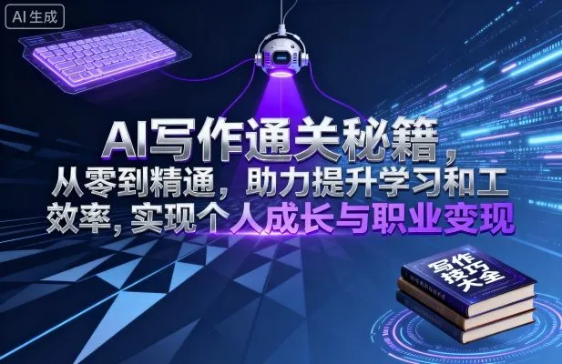 AI写作通关秘籍，从零到精通，助力提升学习和工作效率，实现个人成长与职业变现-来缘阁