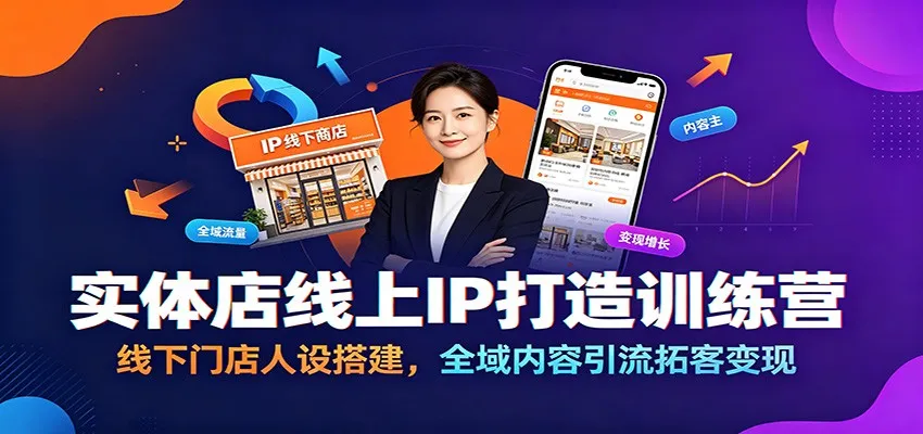 实体店线上IP打造训练营:线下门店人设搭建,全域内容引流拓客变现-来缘阁