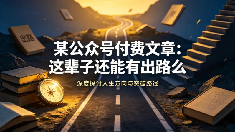 某公众号付费文章：这辈子还能有出路么-来缘阁