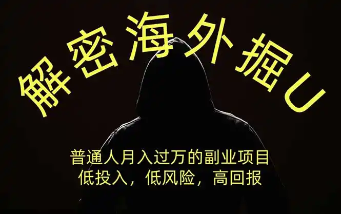 解密海外掘U，普通人月入过万的副业项目，低投入、低风险高回报，没有之一-来缘阁
