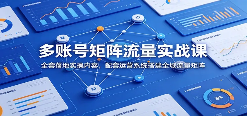 多账号矩阵流量实战课：全套落地实操内容，配套运营系统搭建全域流量矩阵-来缘阁