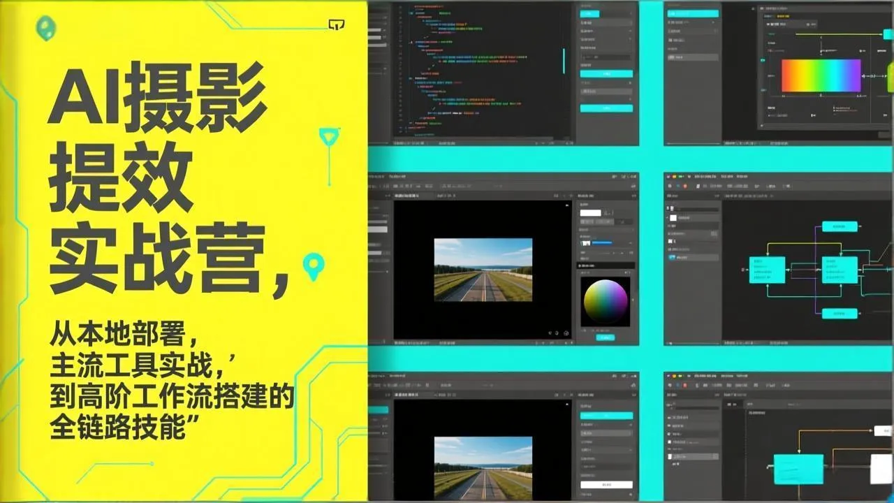 AI+摄影提效实战营，从本地部署，主流工具实战，到高阶工作流搭建的全链路技能-来缘阁