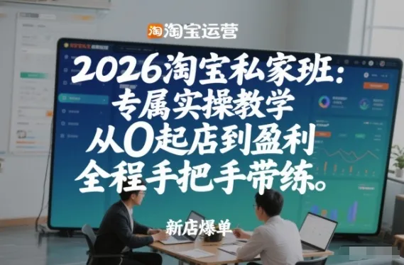 2026淘宝私家班：专属实操教学，从0起店到盈利，全程手把手带练(更新26年3月)-来缘阁