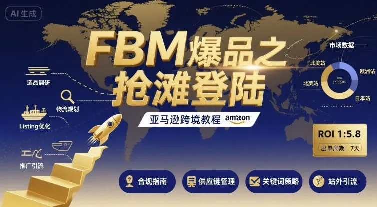 FBM爆品之抢滩登陆-亚马逊跨境教程-来缘阁