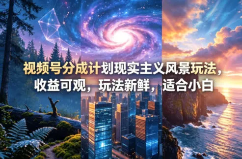 视频号分成计划现实主义风景玩法，收益可观，玩法新鲜，适合小白-来缘阁