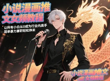 小说漫画推文女频教程，让所有小白从0成为行业内高手，简单暴力兼职轻松挣米-来缘阁