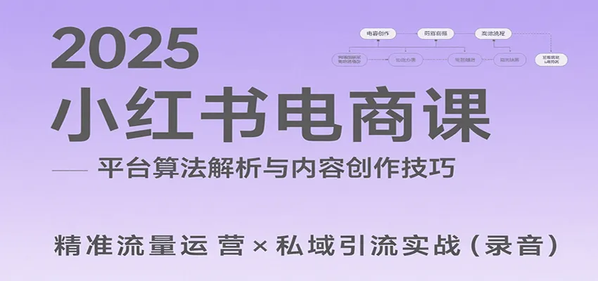 2025小红书电商课：解析算法，创作高转化内容，助力卖家获取流量实现变现(录音)-来缘阁