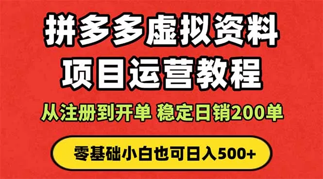 拼多多开店运营课程： 蓝海变现玩法，轻松实现睡后收入 零基础小白也可…-来缘阁