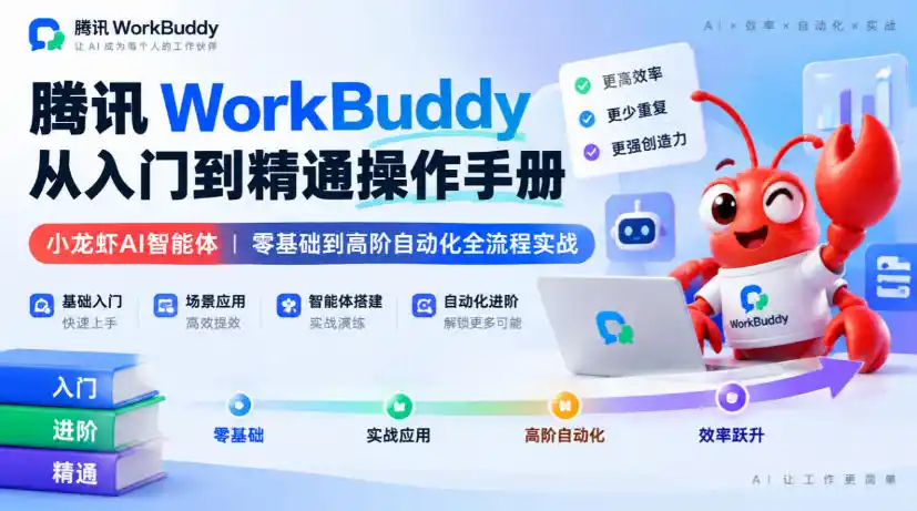 腾讯WorkBuddy从入门到精通操作手册|小龙虾AI智能体,零基础到高阶自动化全流程实战【文档】-来缘阁