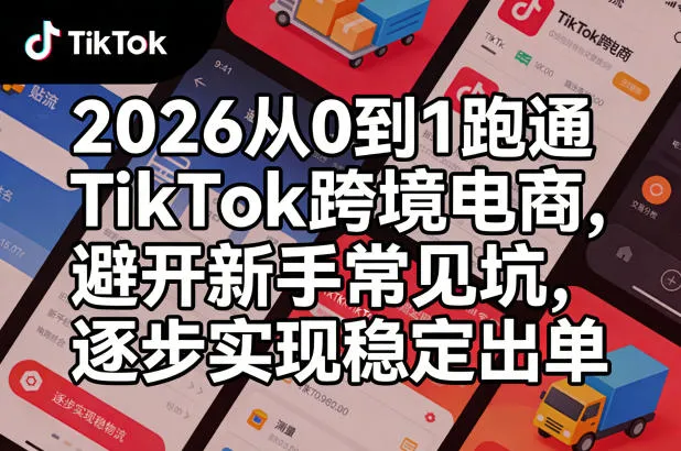 2026从0到1跑通TikTok跨境电商，避开新手常见坑，逐步实现稳定出单(更新0414)-来缘阁