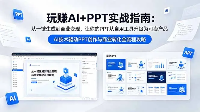 玩赚AI+PPT实战指南-更新5月13：从一键生成到商业变现，让你的PPT从自用工具升级为可卖产品-来缘阁