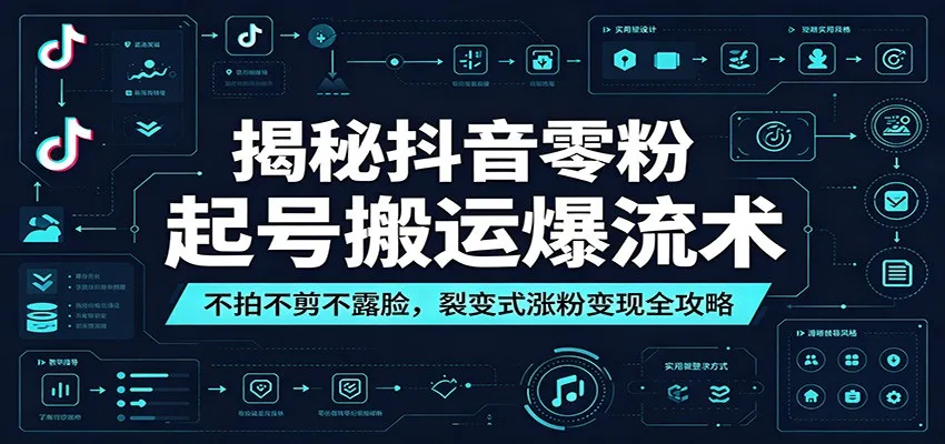揭秘抖音零粉起号搬运爆流术:不拍不剪不露脸,裂变式涨粉变现全攻略-来缘阁