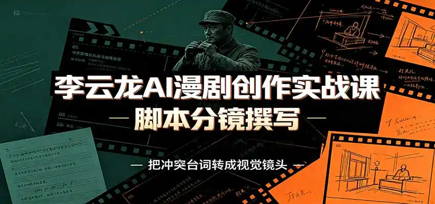 李云龙AI漫剧创作实战课:角色人设还原,脚本分镜撰写,AI漫剧成片完整制作教学-来缘阁