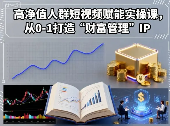 高净值人群短视频赋能实操课，从0-1打造“财富管理”IP-来缘阁